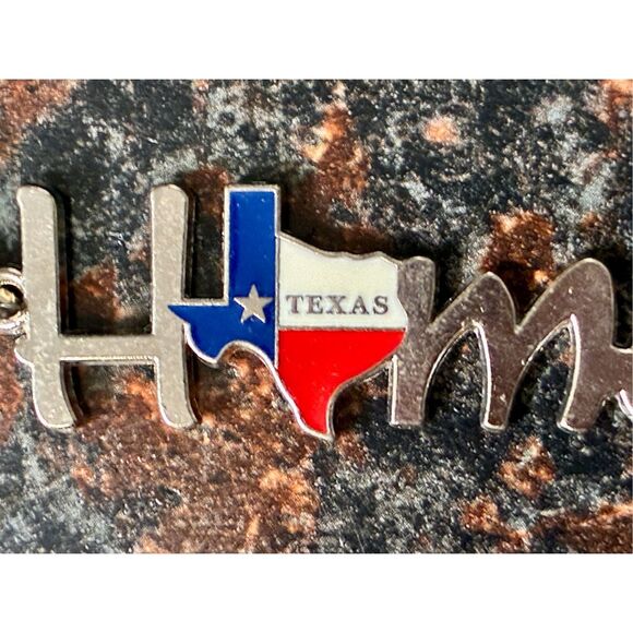 NWT Metal HOME Texas State Map Souvenir Keychain Purse Charm - Picture 3 of 4